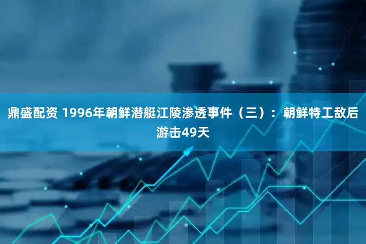 鼎盛配资 1996年朝鲜潜艇江陵渗透事件（三）：朝鲜特工敌后游击49天